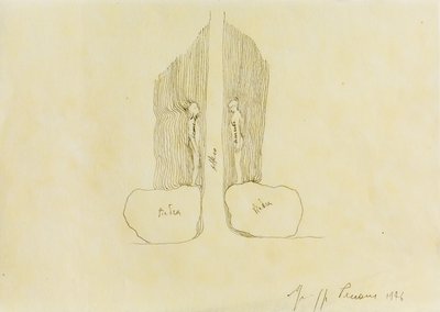 Giuseppe Penone, Progetto per Pietra e albero (Project for Stone and Tree), 1976